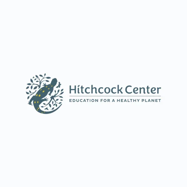Logo of Hitchcock Center with a lizard and tree illustration and the text 'Hitchcock Center' and 'Education for a Healthy Planet'.