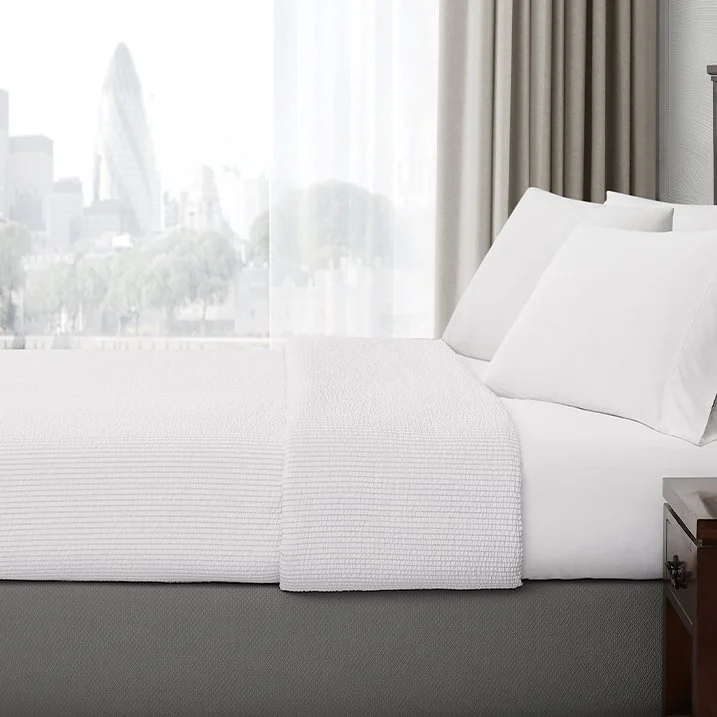 Hickory Seersucker Stripe Top Sheet Side