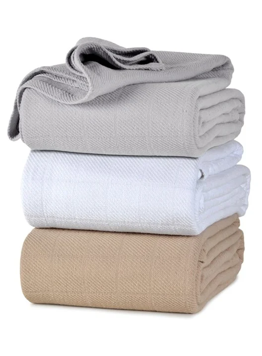 A stack of folded AllSoft Cotton Blankets