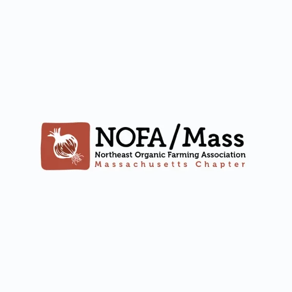 Logo of Northeast Organic Farming Association Massachusetts Chapter featuring an onion illustration and text.