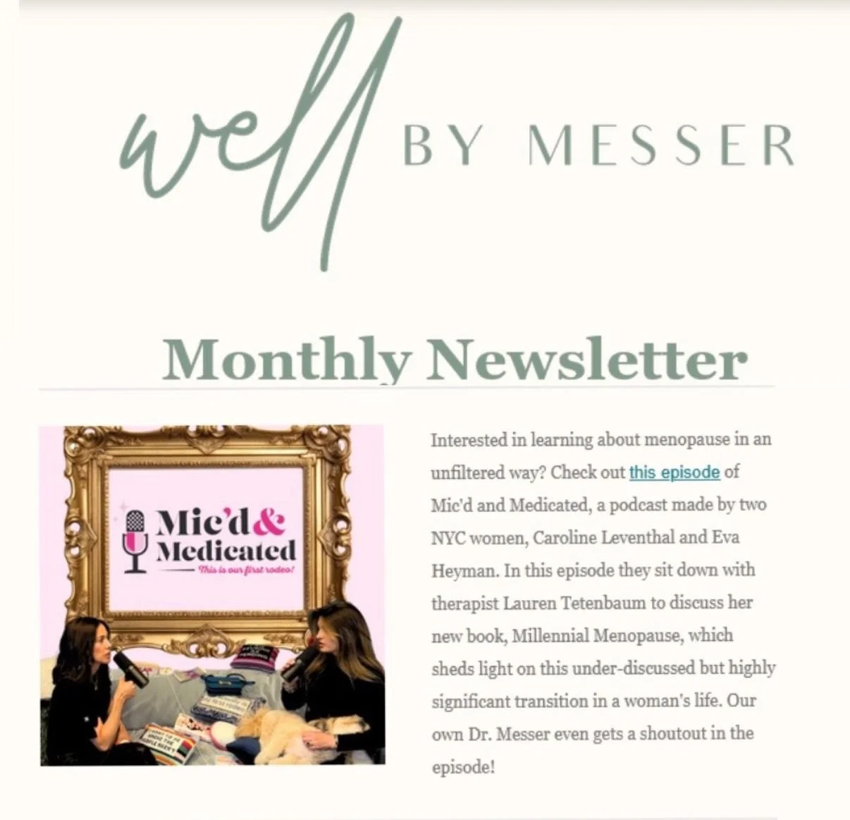 Well by Messer - Newsletter