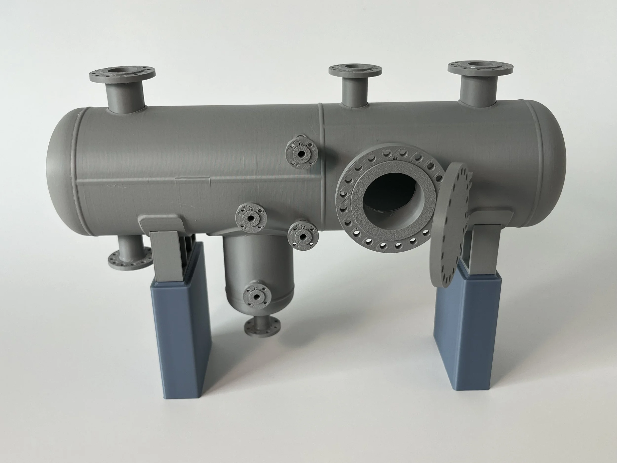 3D printed ASME horizontal pressure vessel with water boot