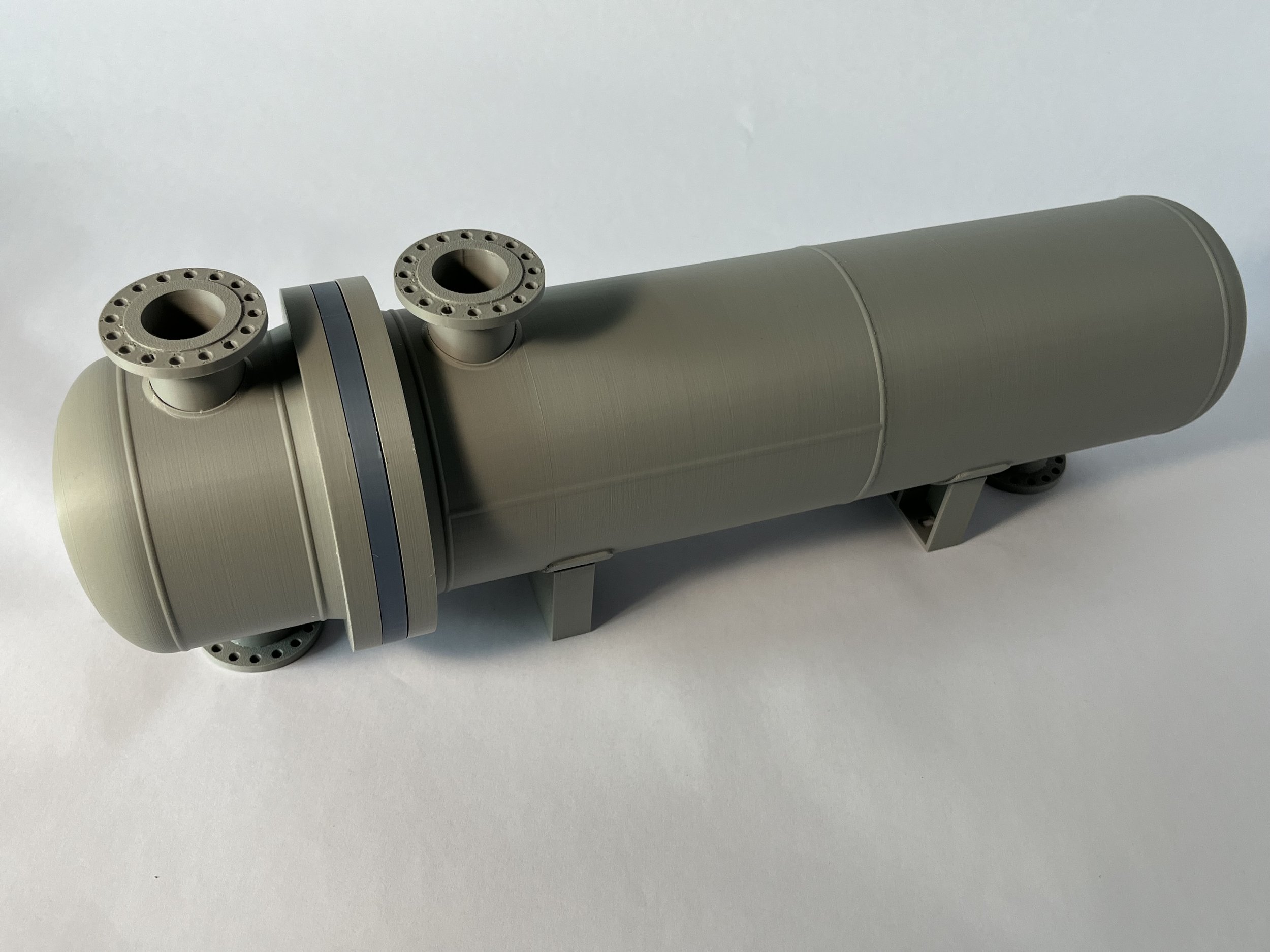 3D printed shell and tube exchanger model TEMA BEU