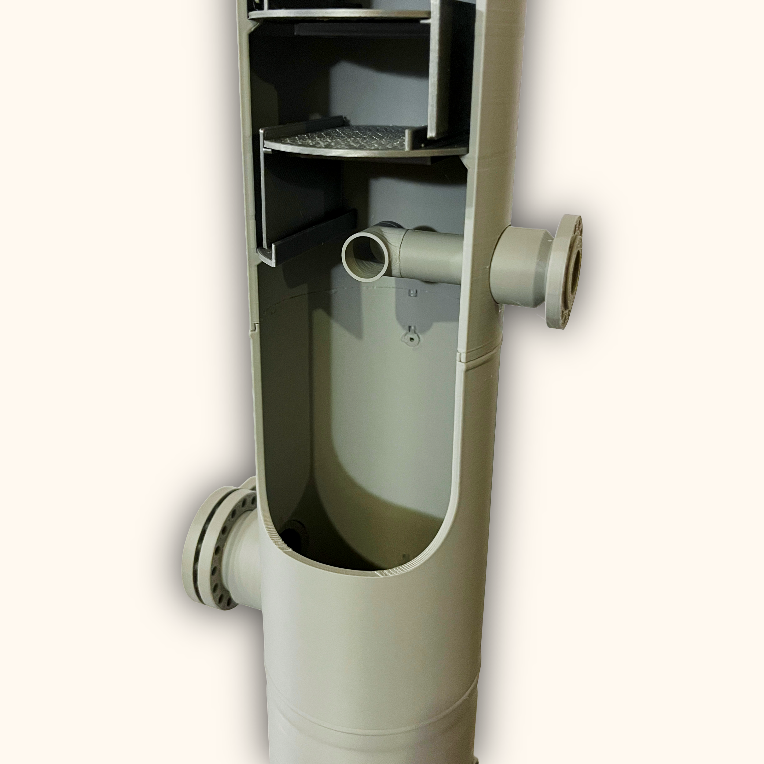 3D printed amine contactor column model