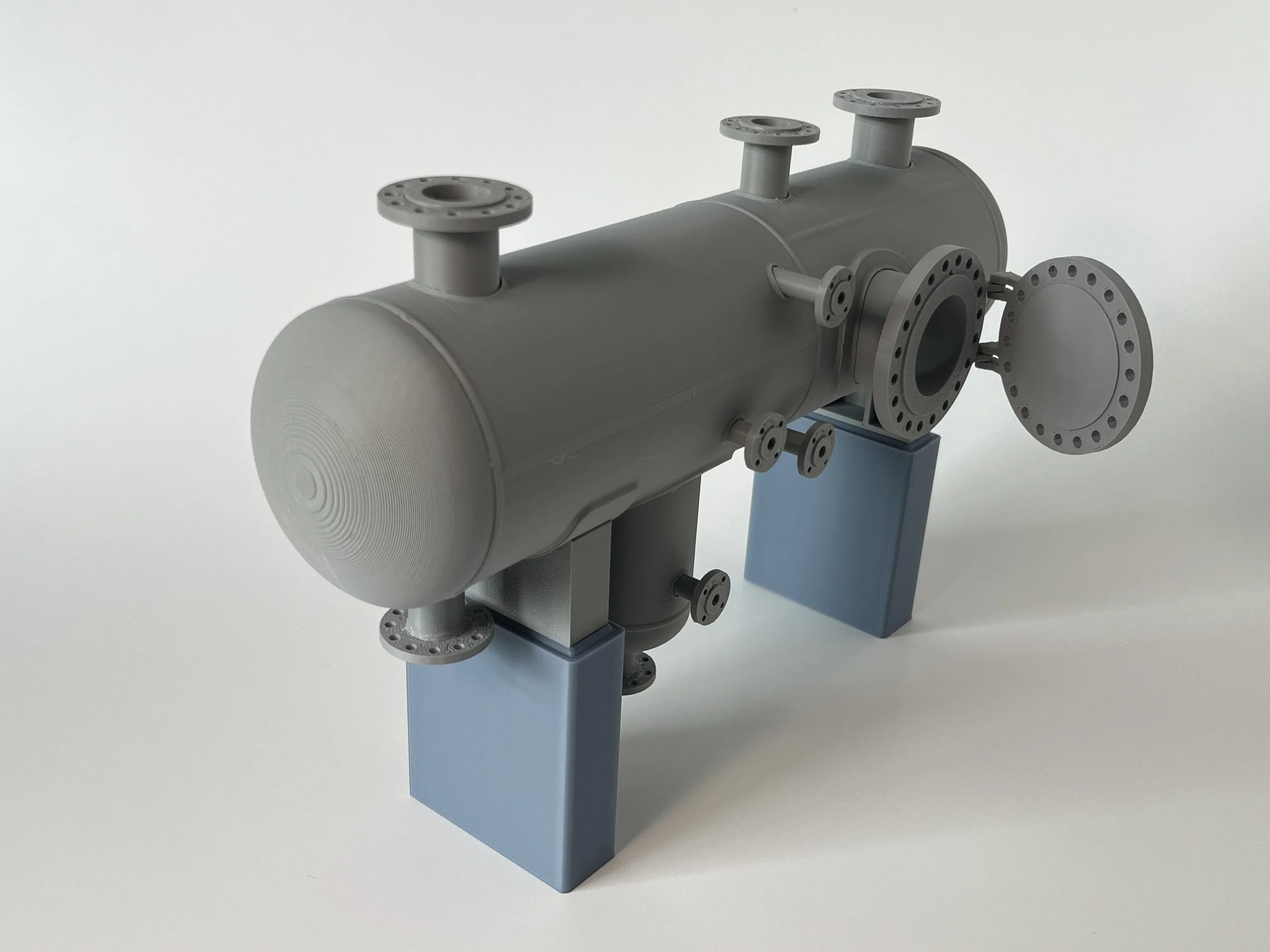 3D printed ASME horizontal pressure vessel with water boot