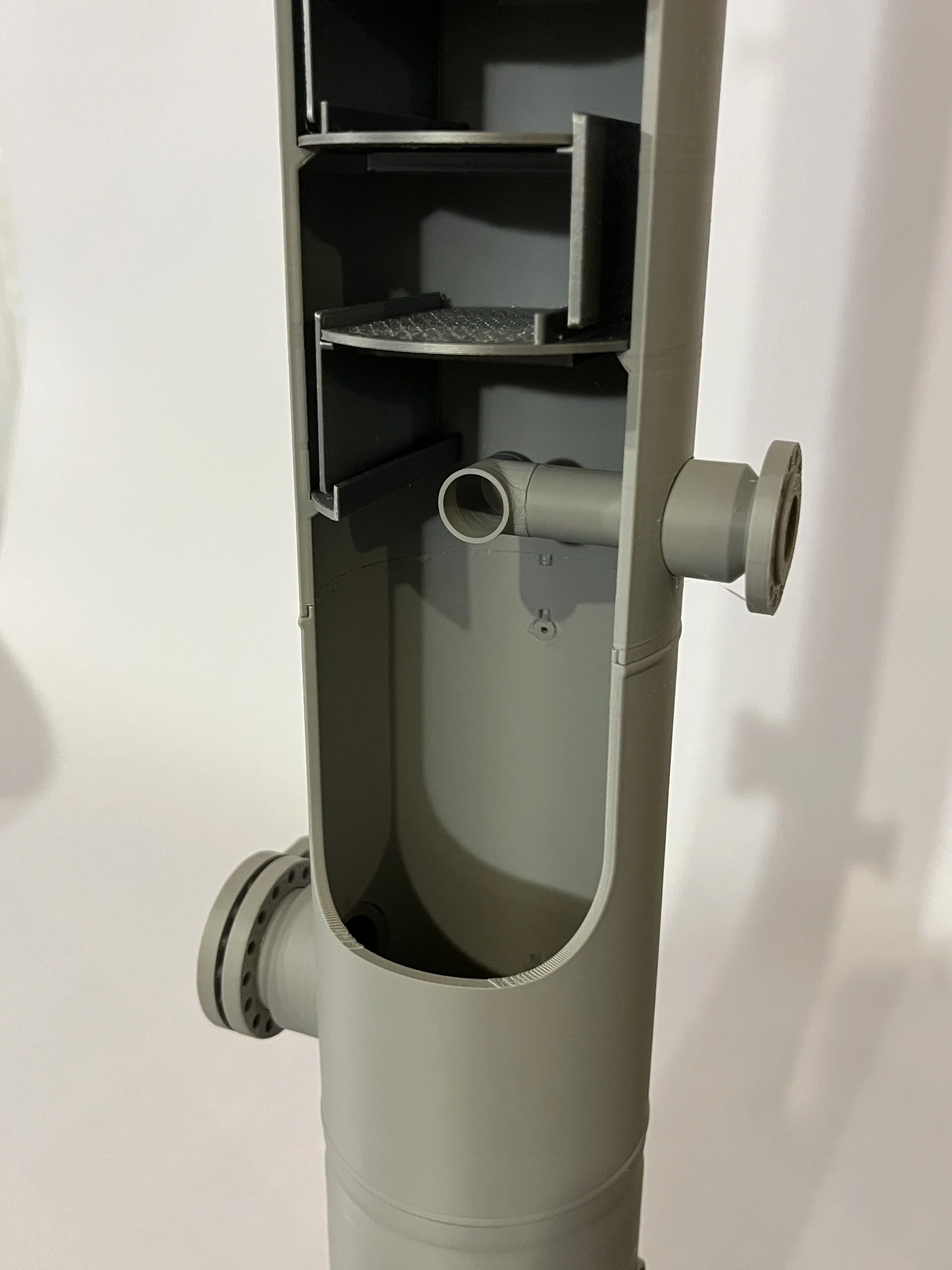 3D printed amine contactor column model