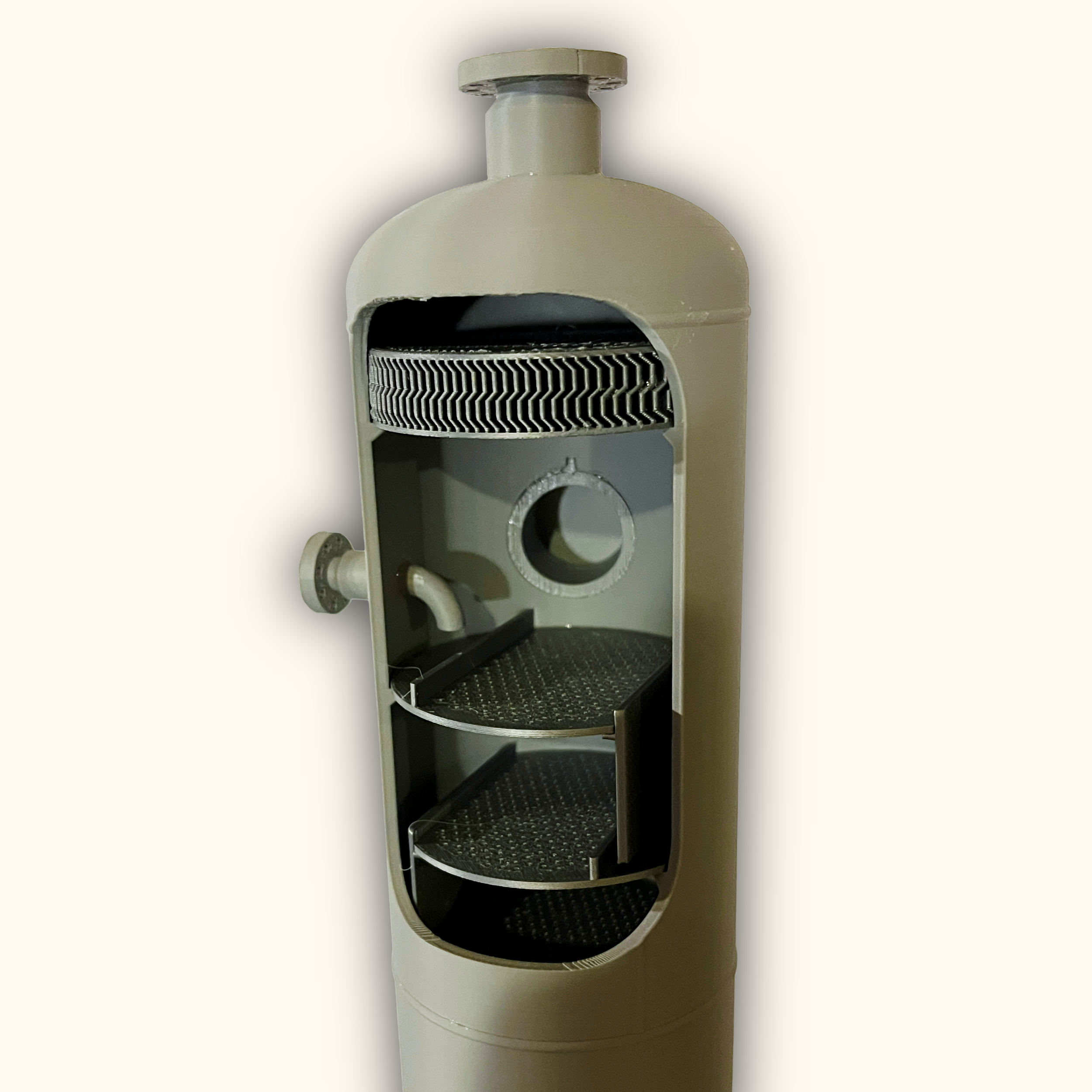 3D printed amine contactor column model