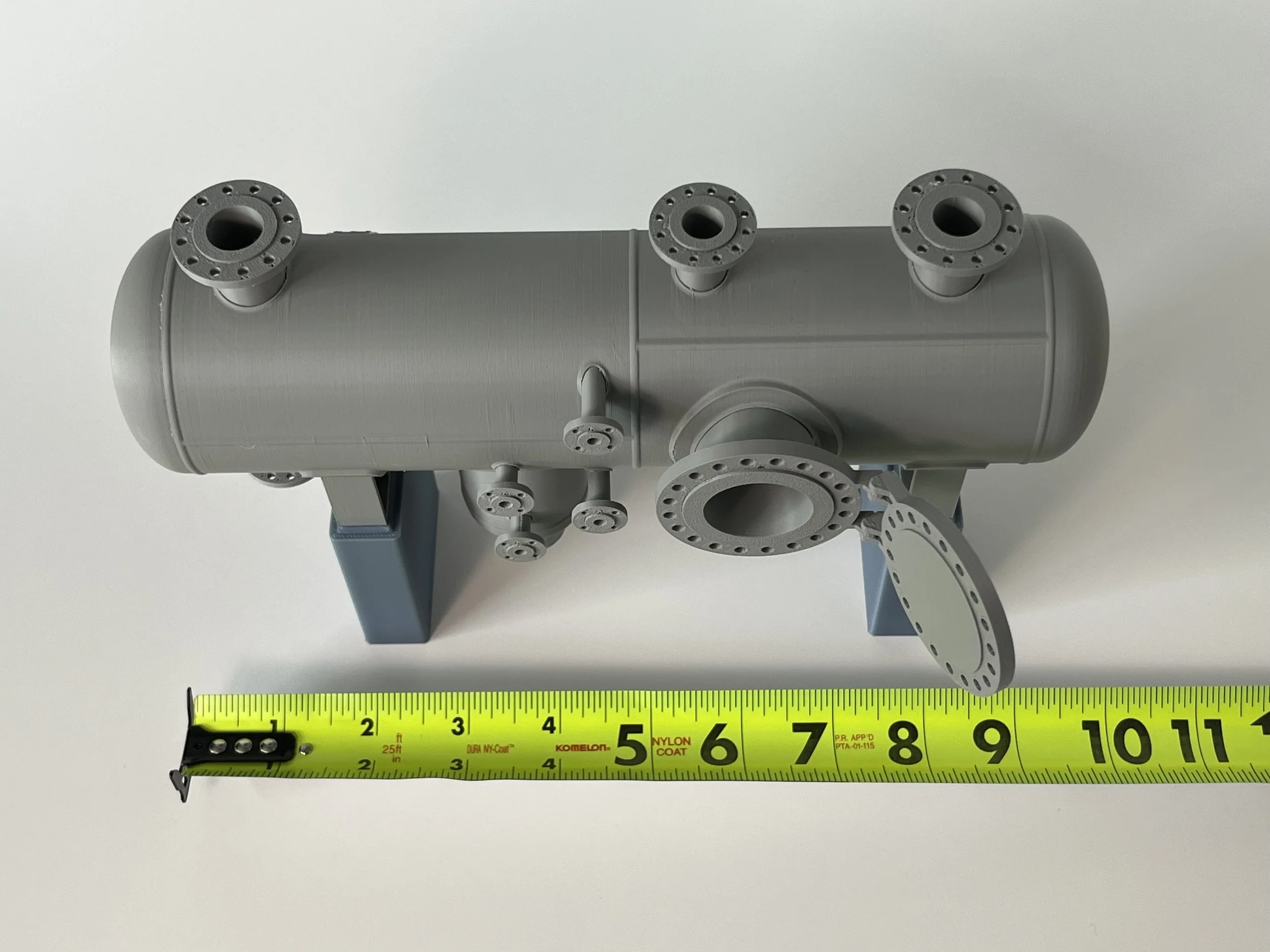 3D printed ASME horizontal pressure vessel with water boot