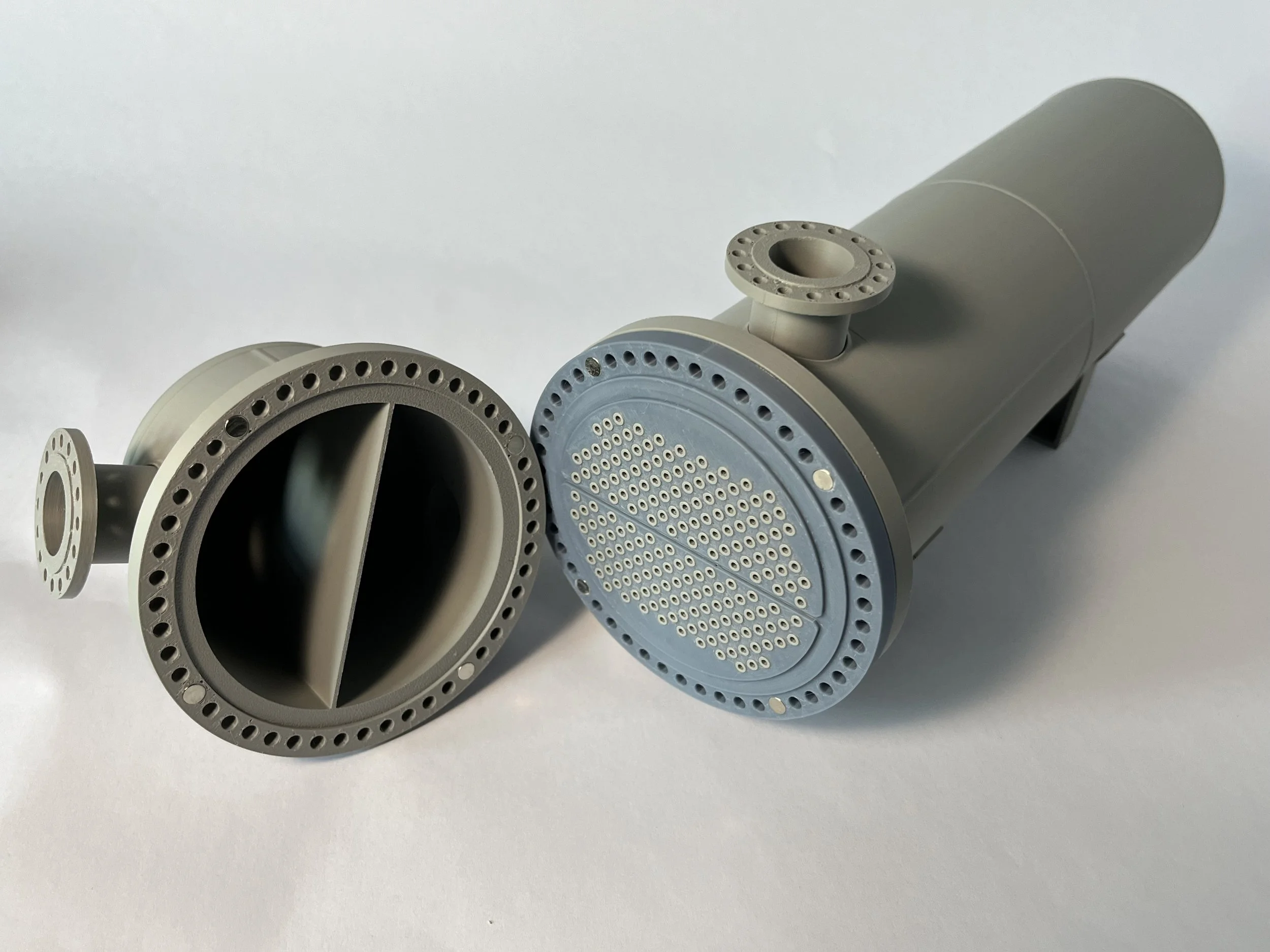 3D printed shell and tube exchanger model TEMA BEU