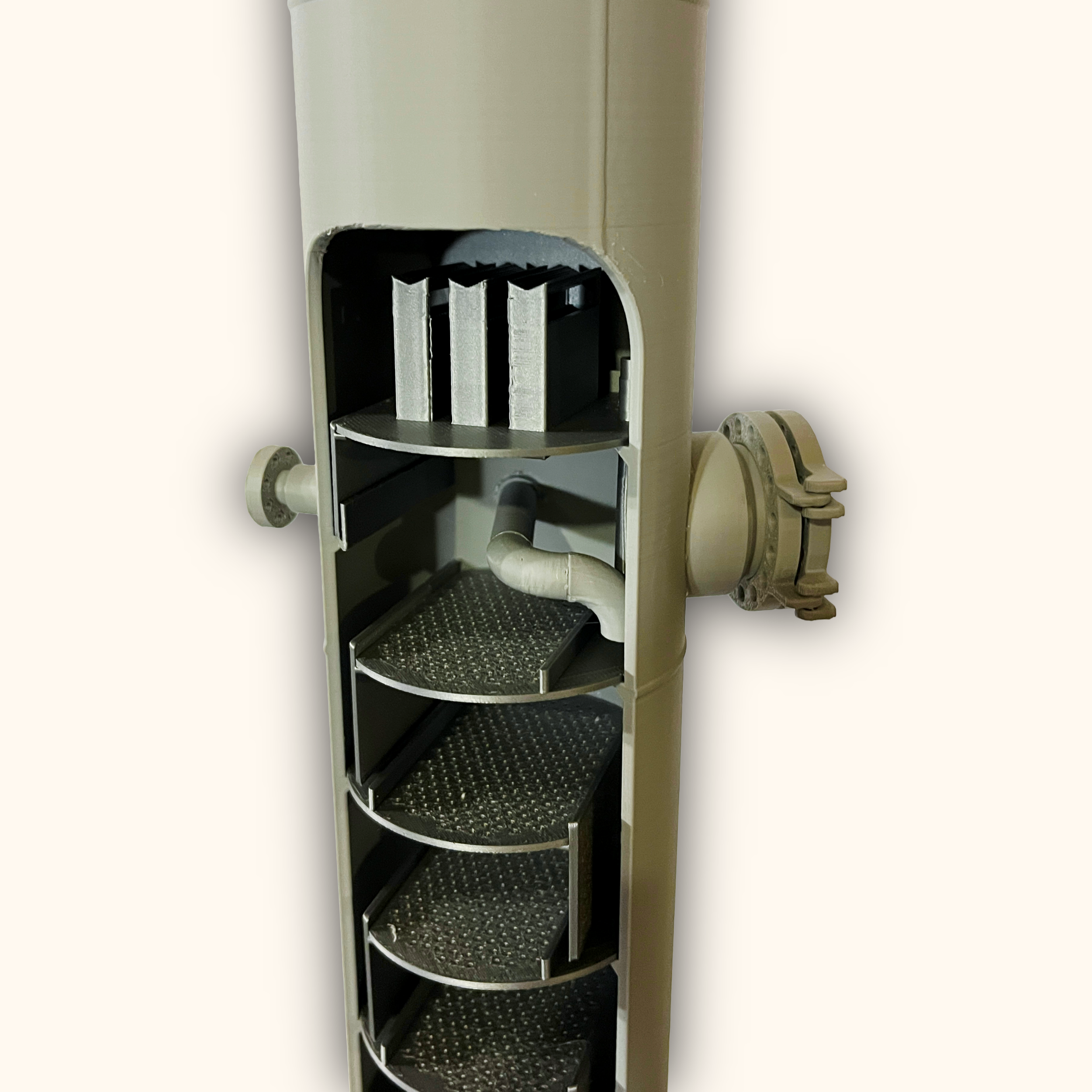 3D printed amine contactor column model
