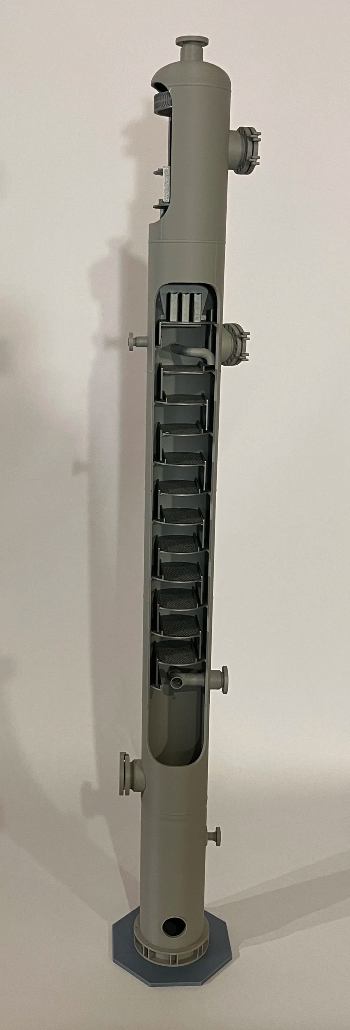 3D printed amine contactor column model