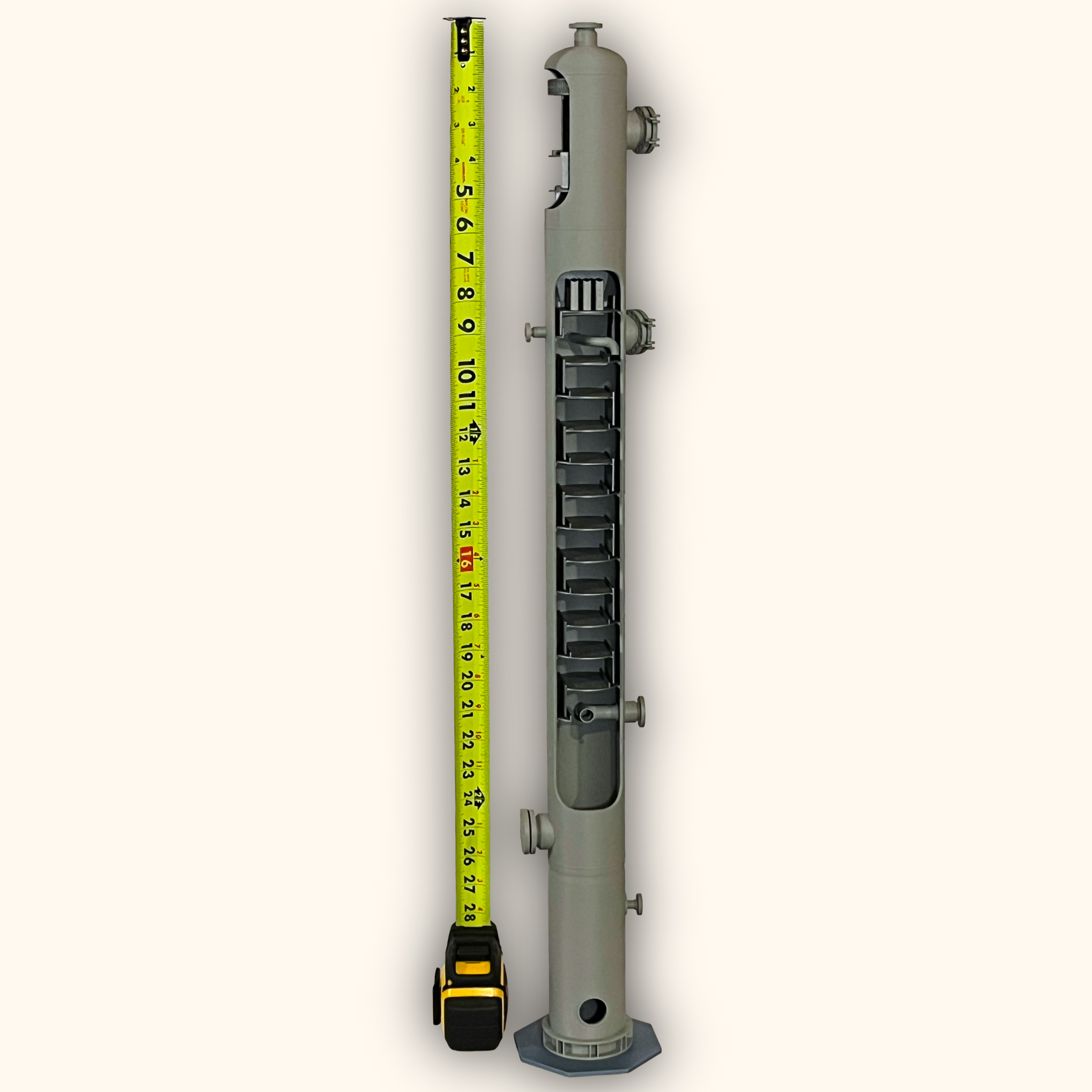 3D printed amine contactor column model