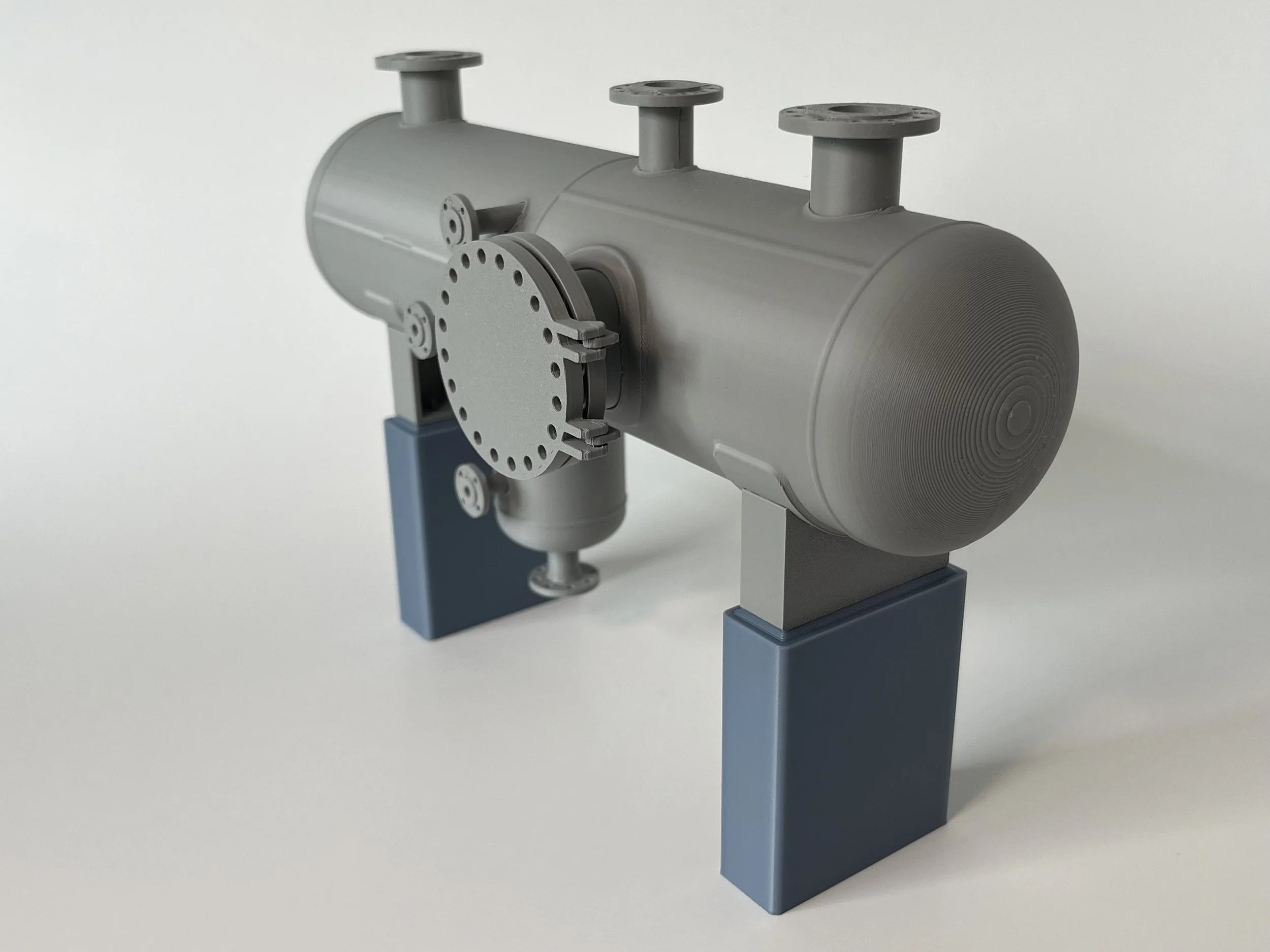 3D printed ASME horizontal pressure vessel with water boot