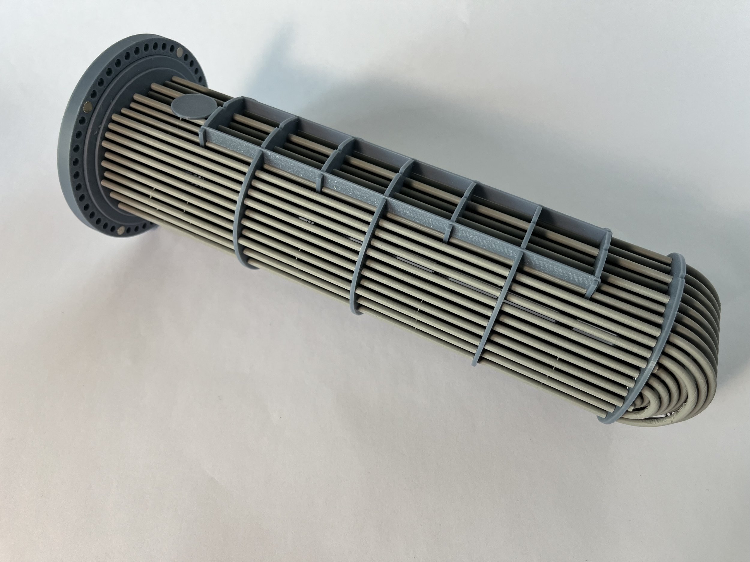 3D printed shell and tube exchanger u-tube bundle model TEMA BEU