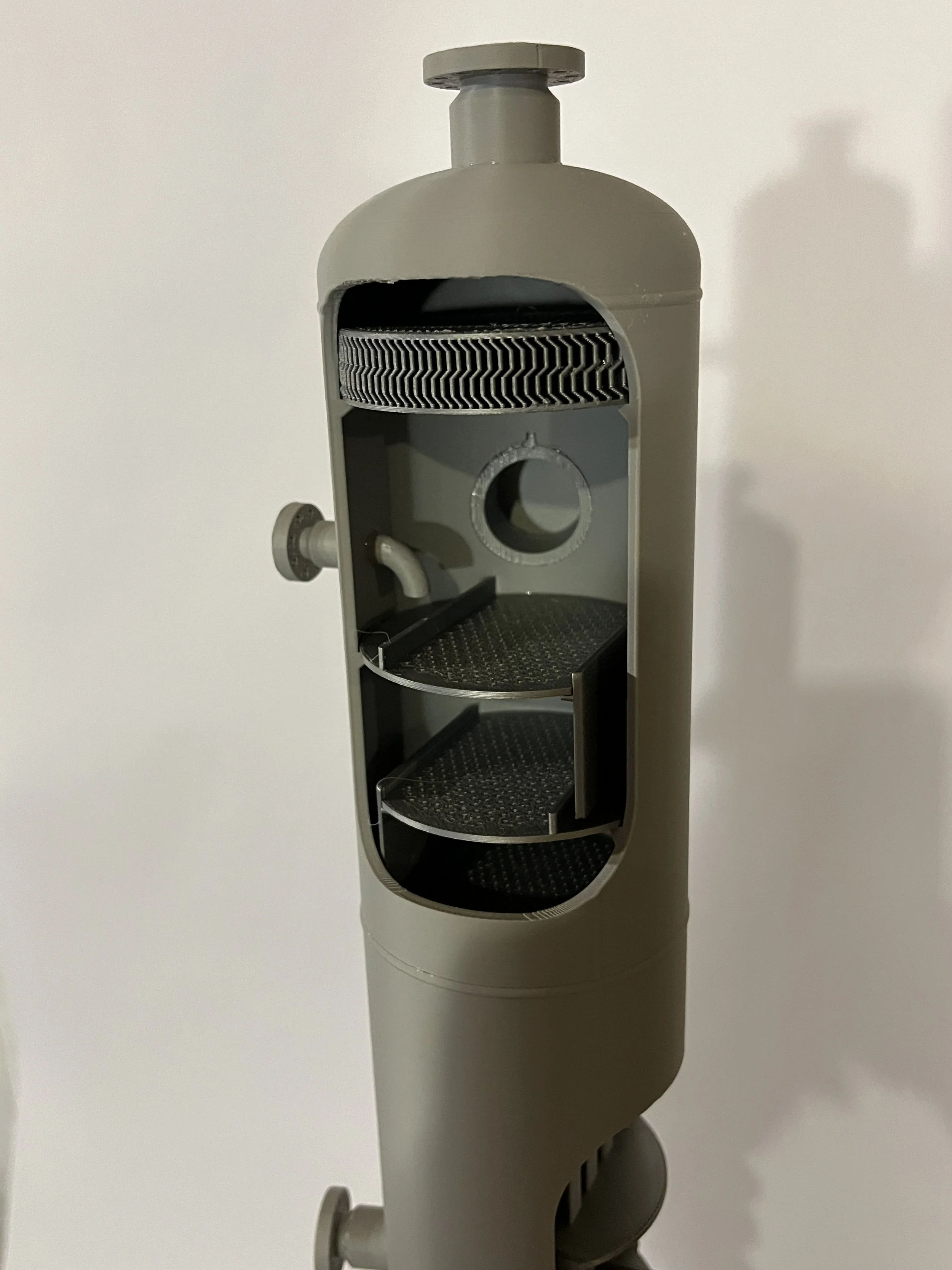 3D printed amine contactor column model