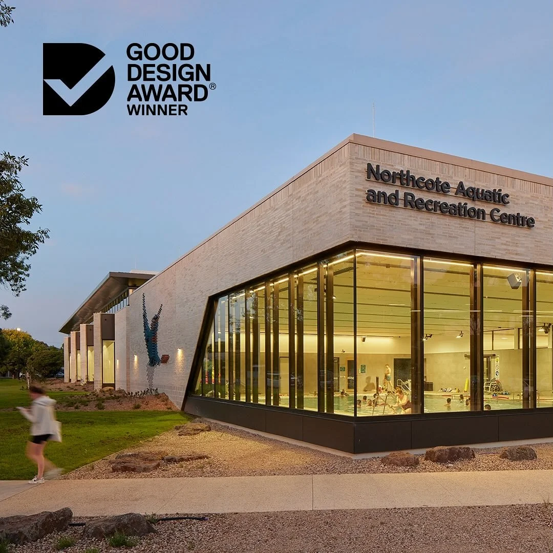 🏆 Northcote Aquatic and Recreation Centre Cultural Codesign has been recognised as a 2025 Good Design Award Winner in the Built Environment Installation Design category!
 
The designs were led by Aunty Joy Murphy, Uncle Colin Hunter, and Craig Murph