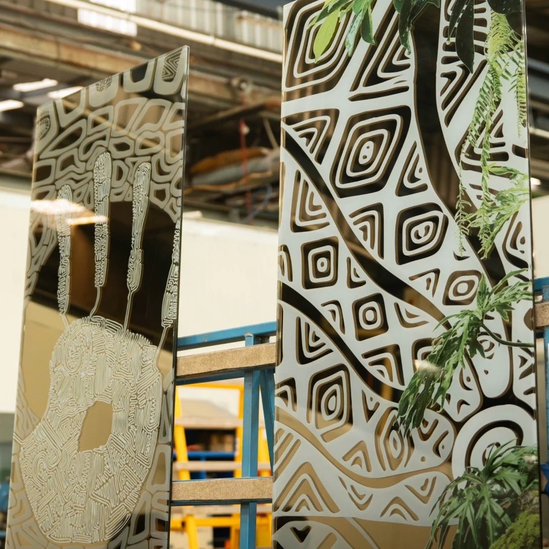 Maree Clarke&rsquo;s large-scale artwork Barerarerungar is a 45-metre-long installation that will line the Federation Square entrance to Town Hall Station.

The work weaves together the cultural and ecological narratives of the five clans of the Kuli