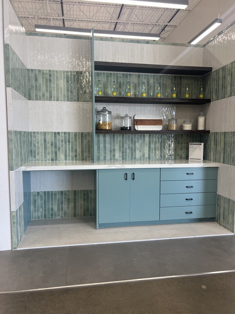 Custom built-in cabinets with floating shelves