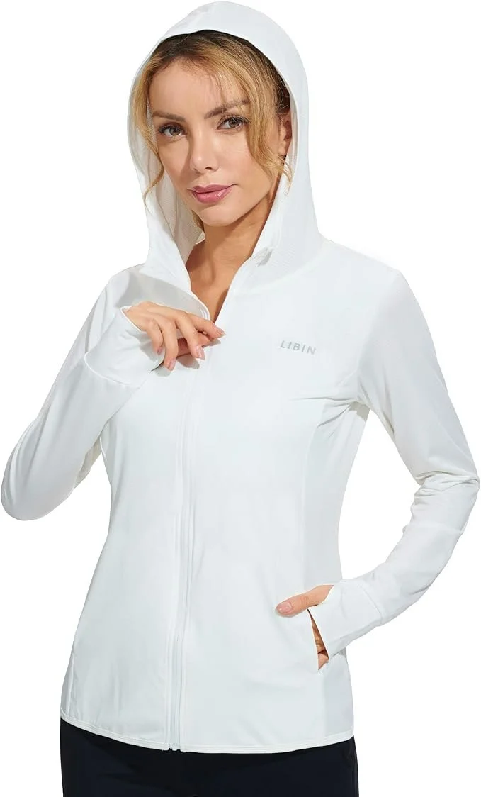 Libin Women's Sun Shirts Full Zip UPF 50+ Sun Protection Long SleeveHoodie Jacket (4.5rating, 5k+ reviews)