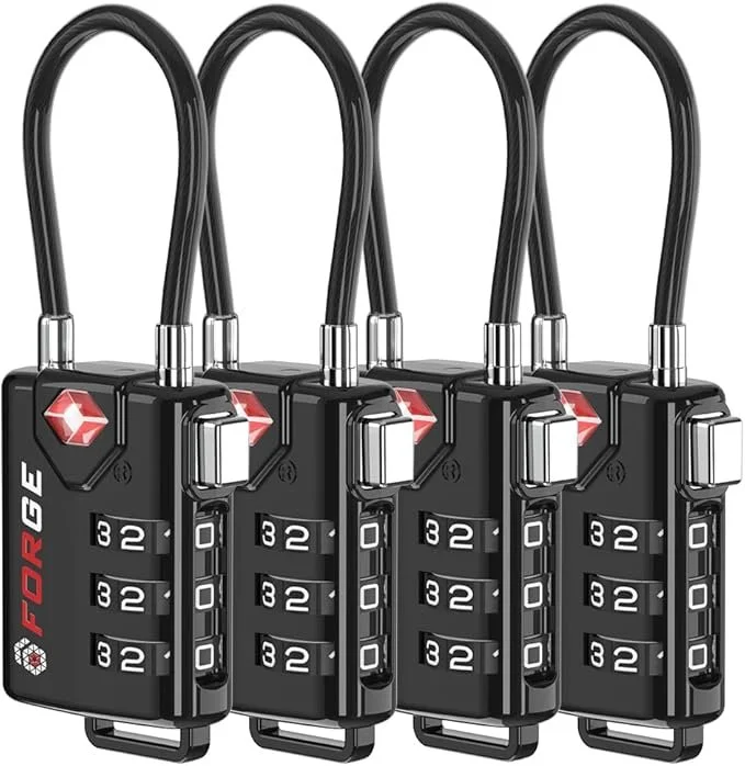 SAVE 39% - Forge TSA Approved Cable Luggage Locks (4.7 rating, 21k+ reviews)