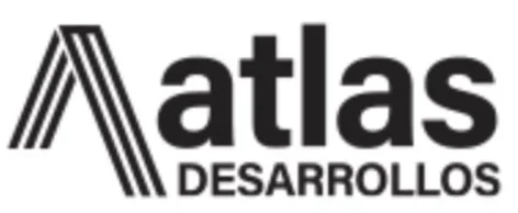 Logotipo de Atlas Desarrollos, en color negro y blanco.