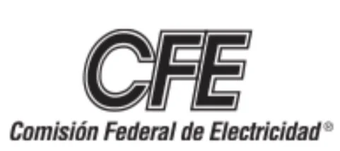 Logotipo de la Comisión Federal de Electricidad (CFE) en color negro y gris.