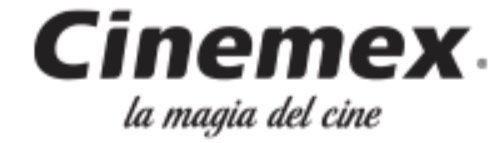 Logotipo de Cinemex con el lema 'la magia del cine'