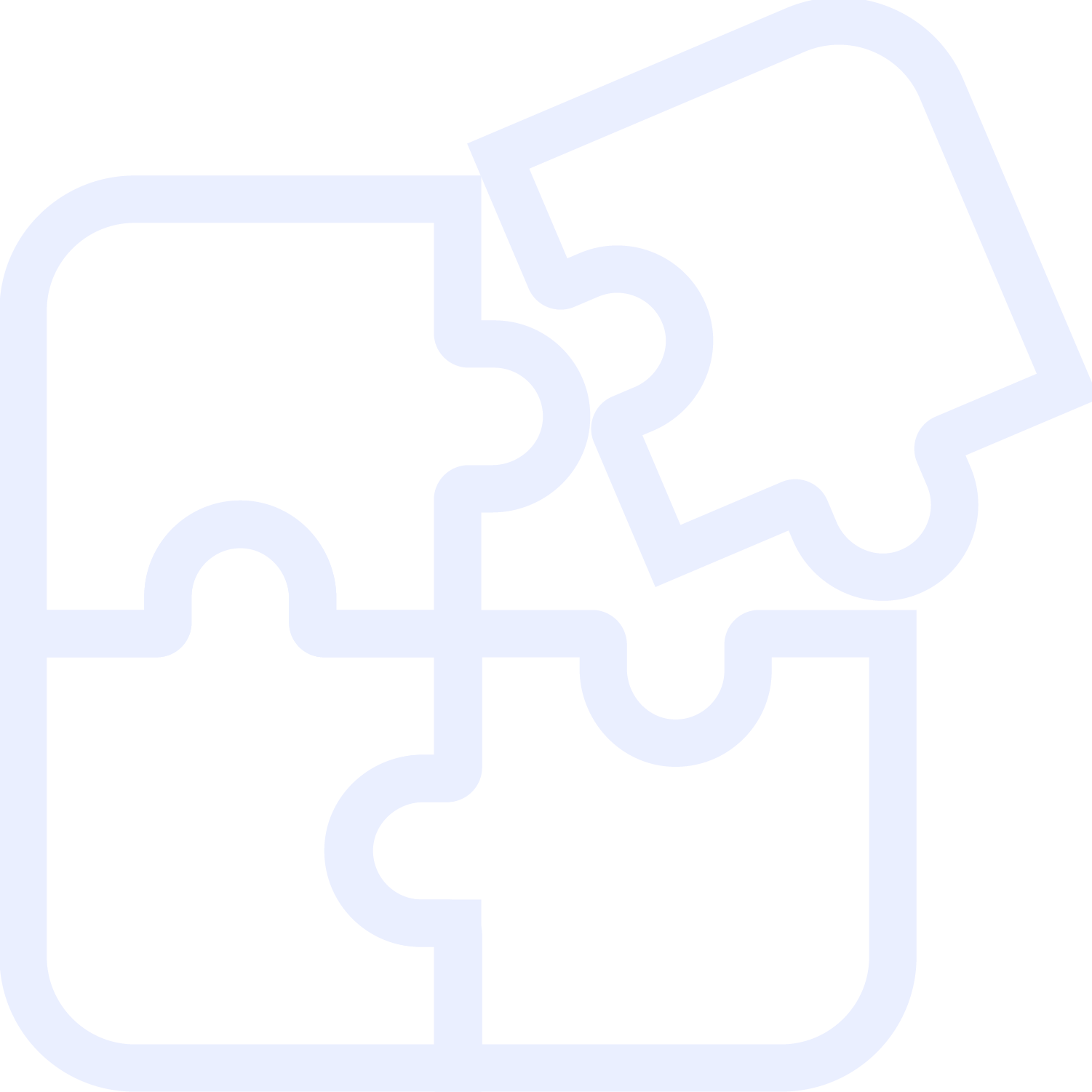 Outline of a four-piece puzzle.