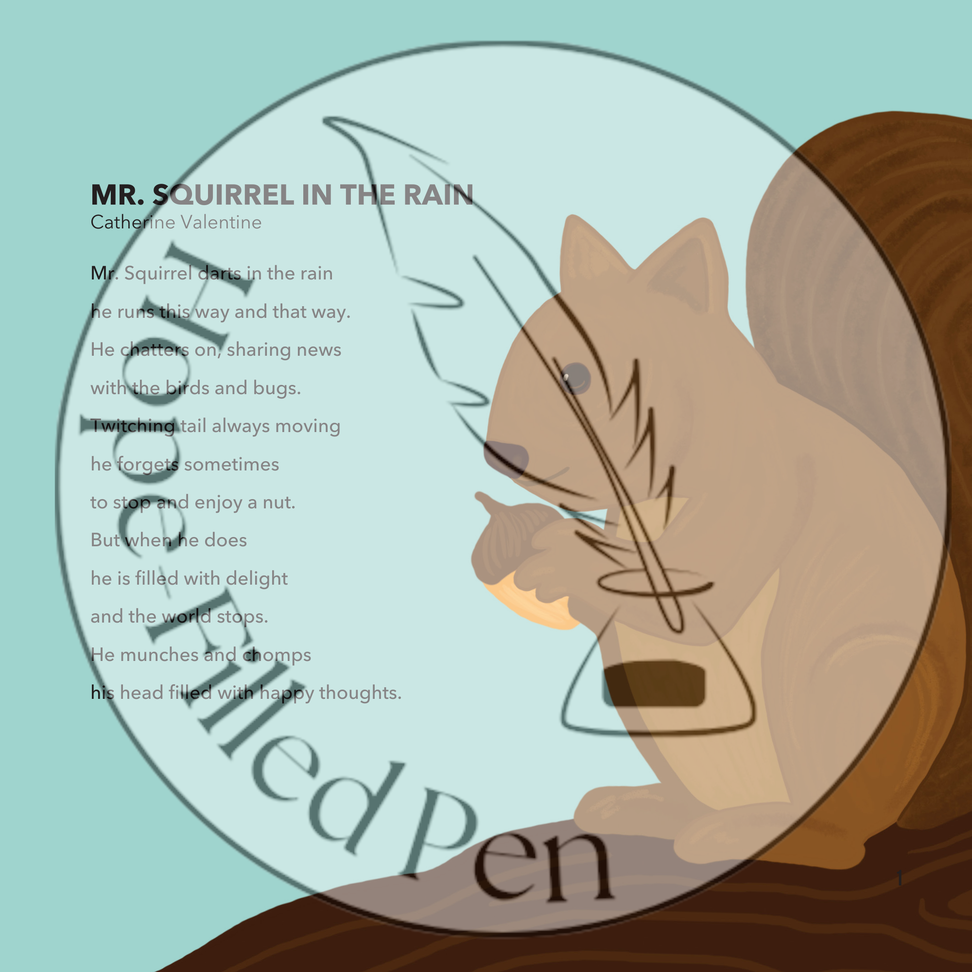 PRINT Mr. Squirrel in the Rain