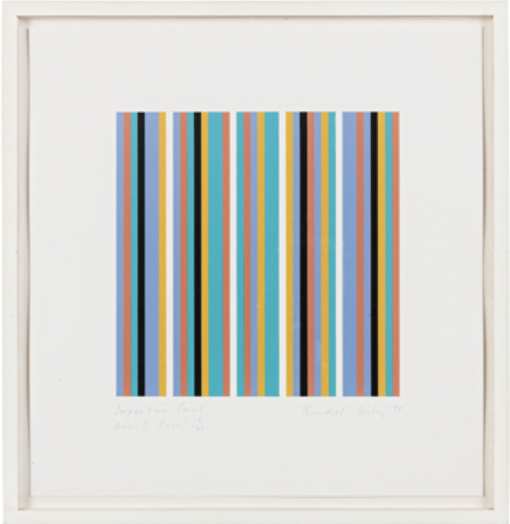 Serpentine Print | 1999, Screenprint in 6 colours on 400gsm Bockingford paper, Edition of 200 plus 20 AP’s, 42 x 40.5 cm (sheet), £