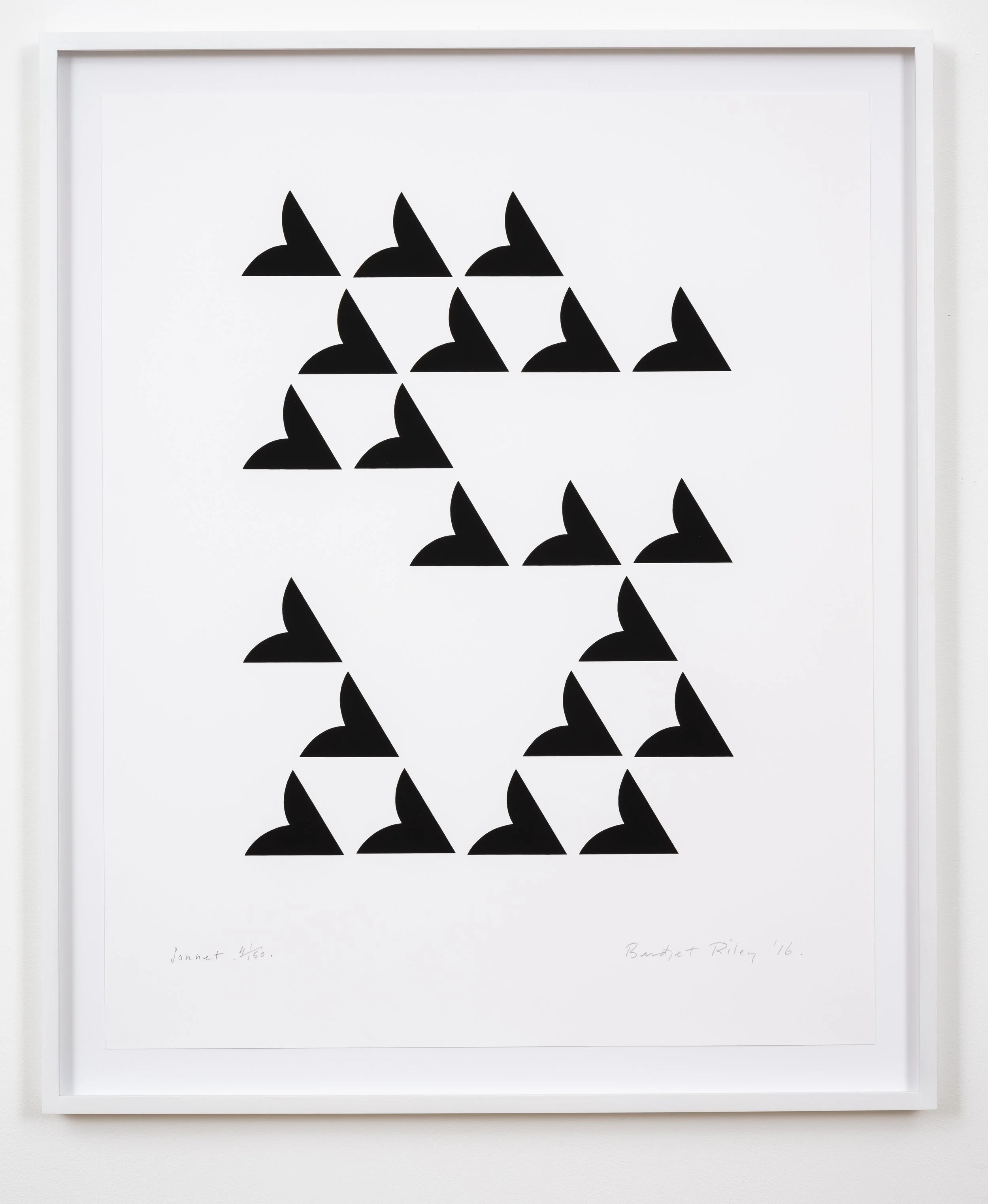 Sonnet | 2016, Screenprint in black on Fabrino 5 paper, Edition of 150 plus 20 AP’s, 69 x 56 cm  (sheet), £ 14,500.
