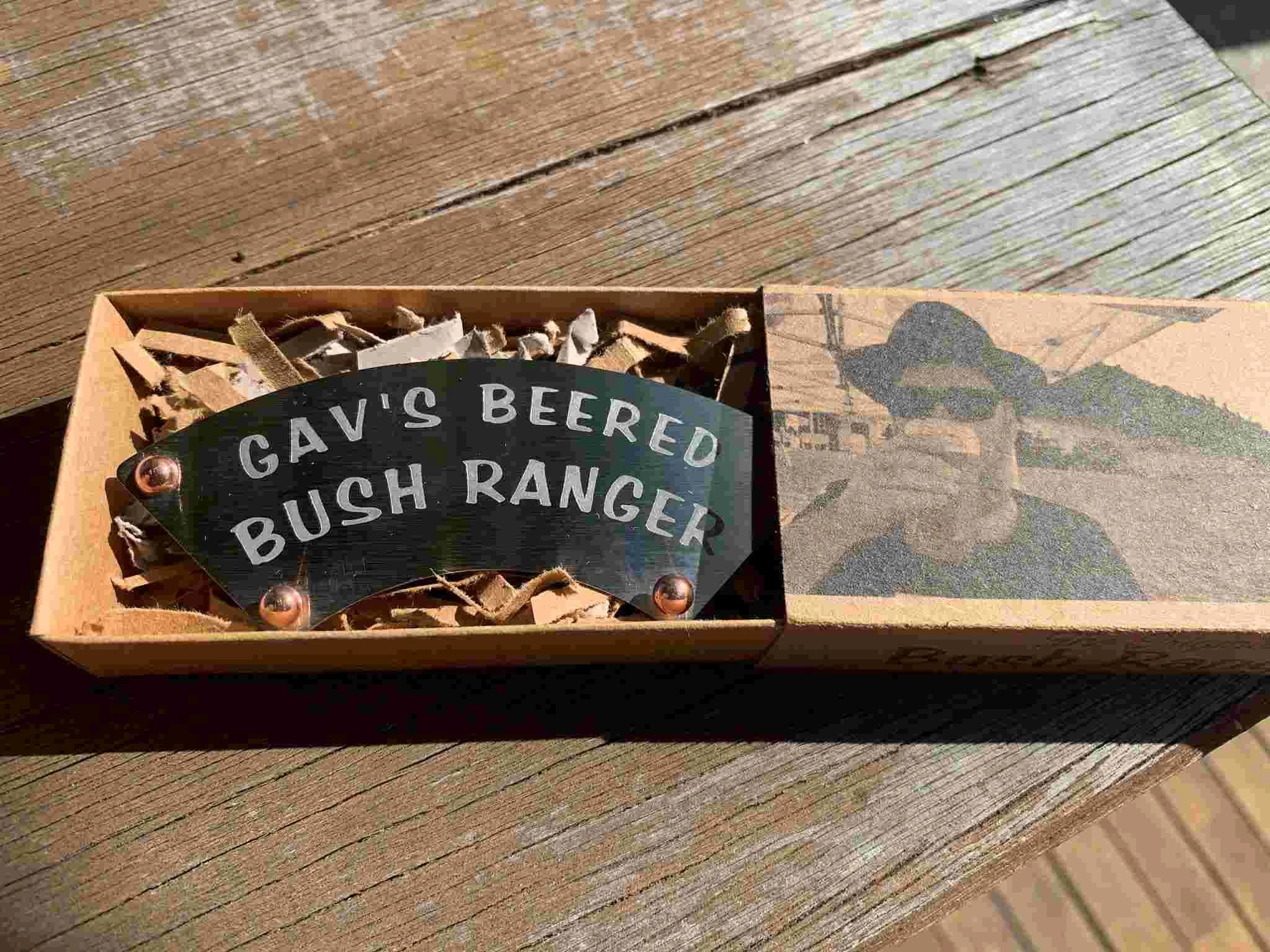 Personalised TiMelly bush ranger in it's box.