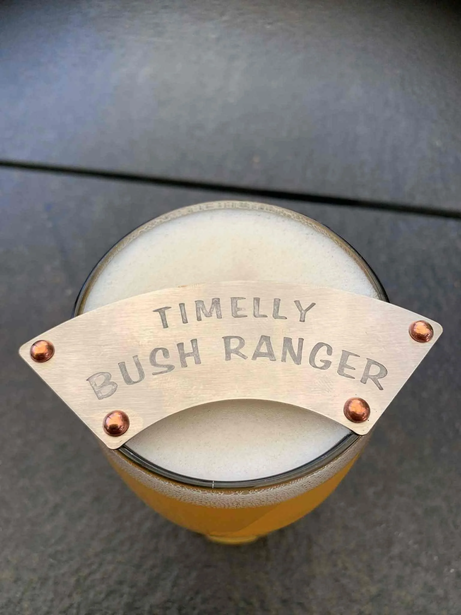 Bush Ranger personalised on a glass of hazy beer.jpg