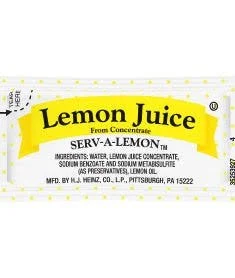 Lemon juice packet