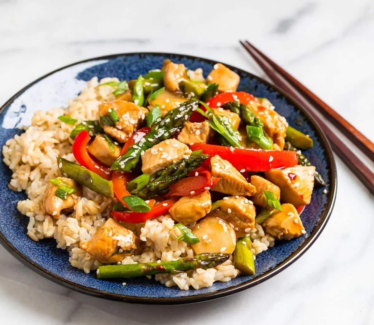 Teriyaki/veg/brown rice (Chicken, Salmon)