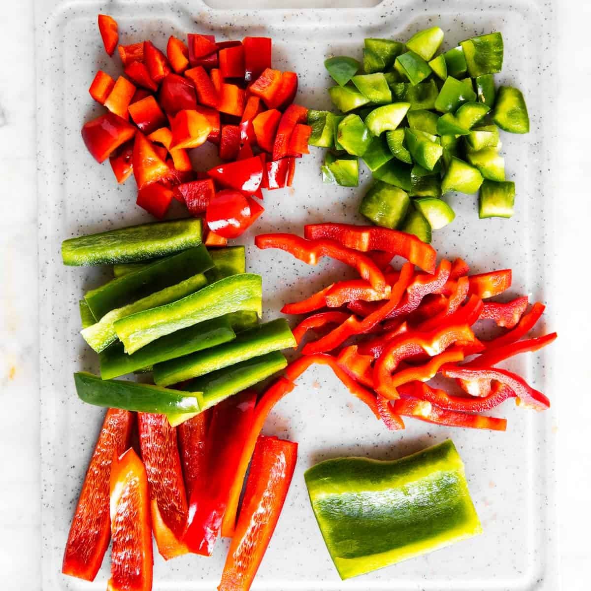 Sliced bell peppers