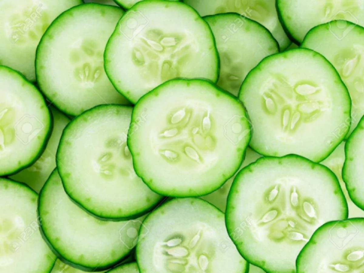 Sliced cucumbers