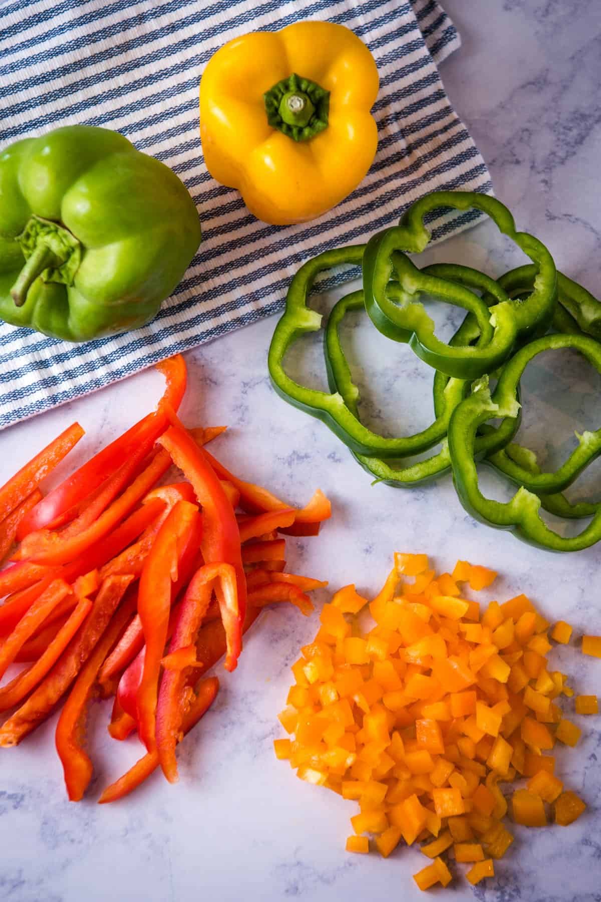 Sliced bell peppers