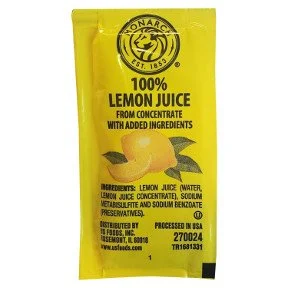 Lemon juice packet