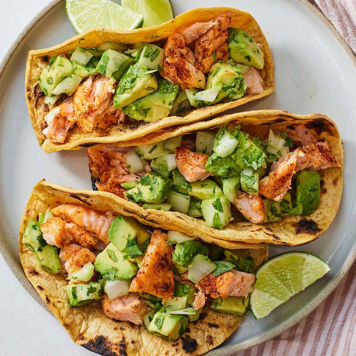 Salmon fish tacos