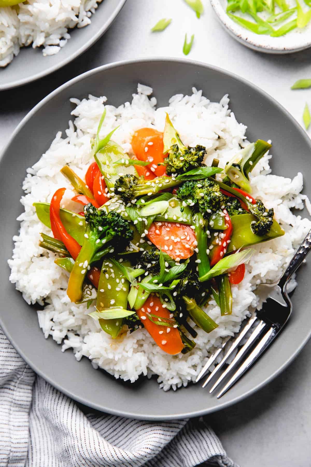Teriyaki/veg/white rice