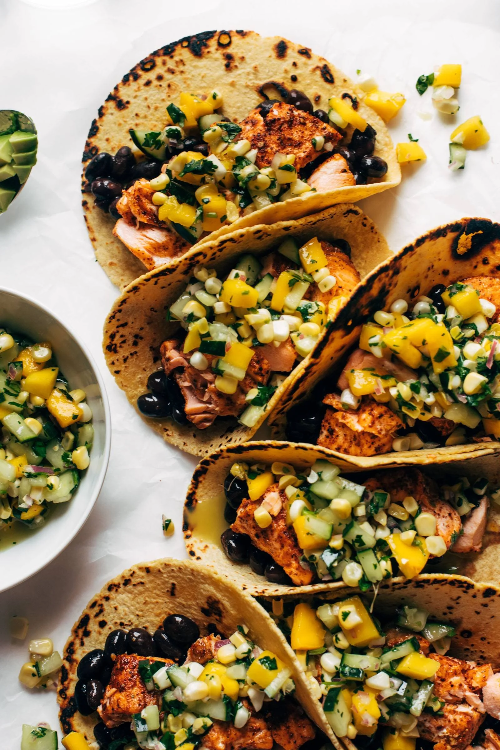 Salmon fish tacos