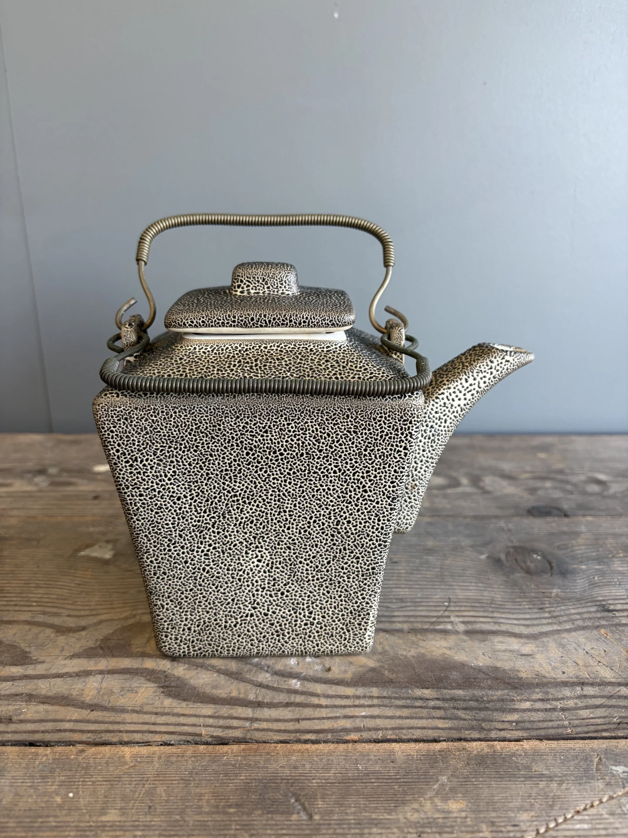 Square Ceramic Vintage Teapot
