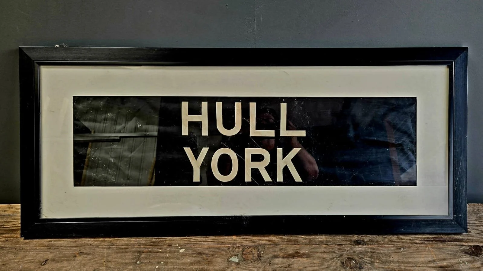 Framed Vintage Bus Sign - HULL/YORK