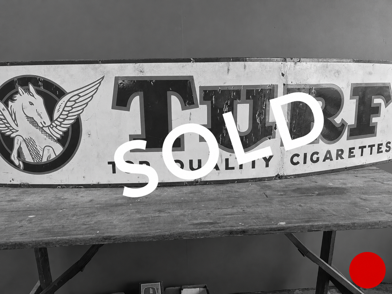 Original Vintage Large 'Turf Cigarettes' Enamel Sign