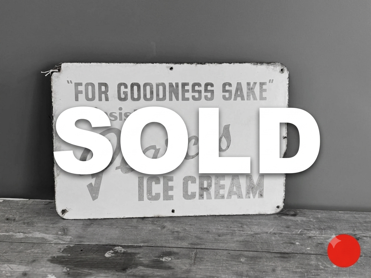 SOLD - Pearces Ice Cream Enamel Sign