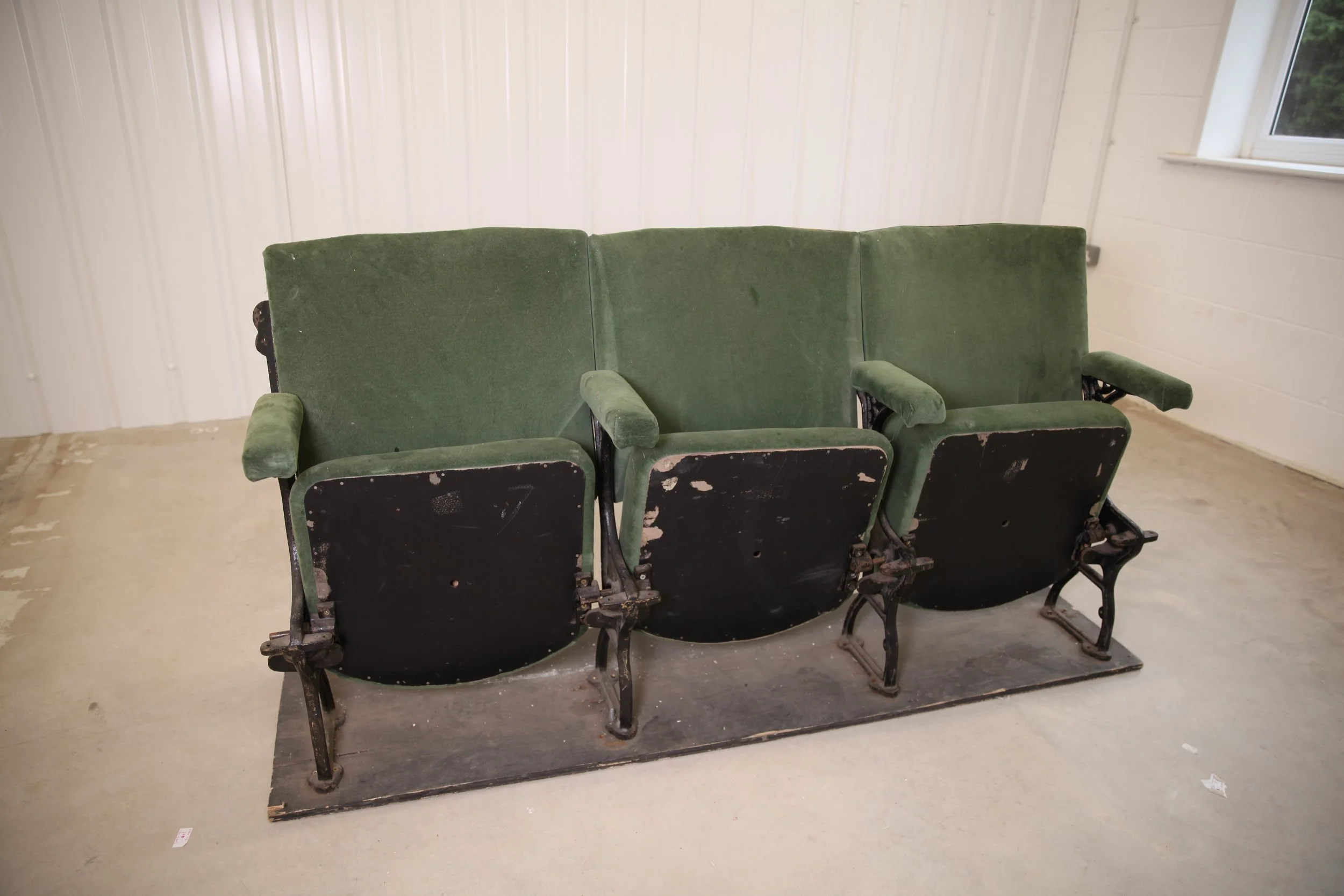 Vintage Green Velvet Cinema Seats