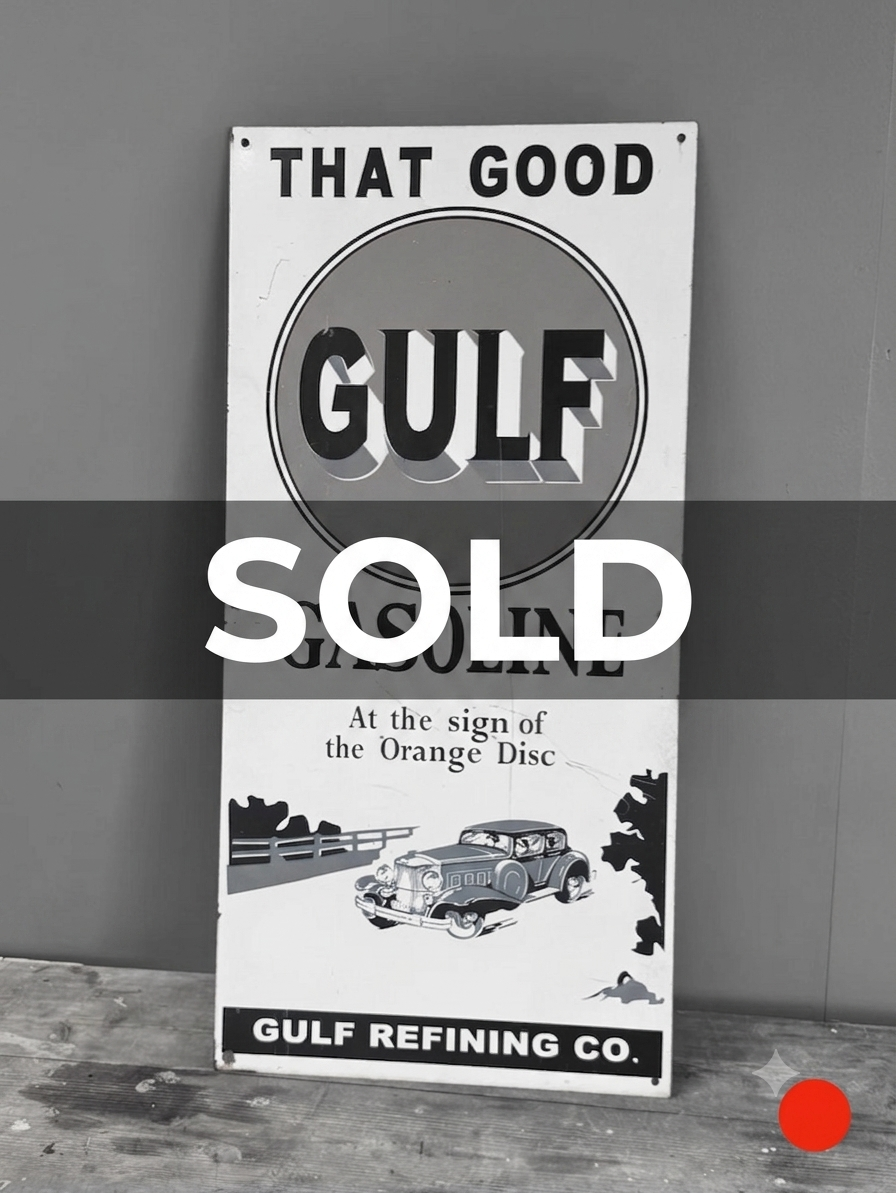 Gulf Gasoline Enamel Sign