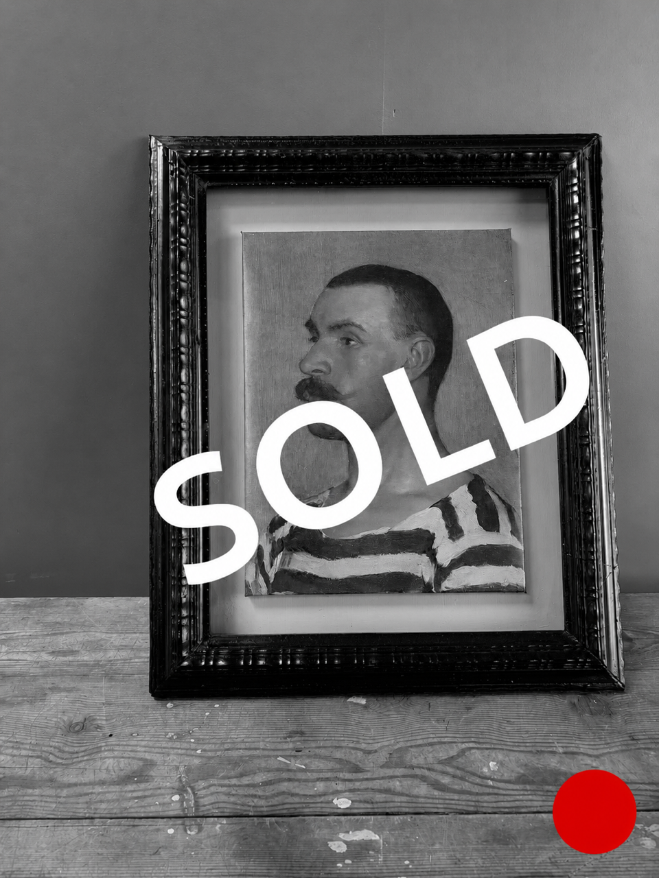 Framed Oil on Canvas Portrait of a Sailor