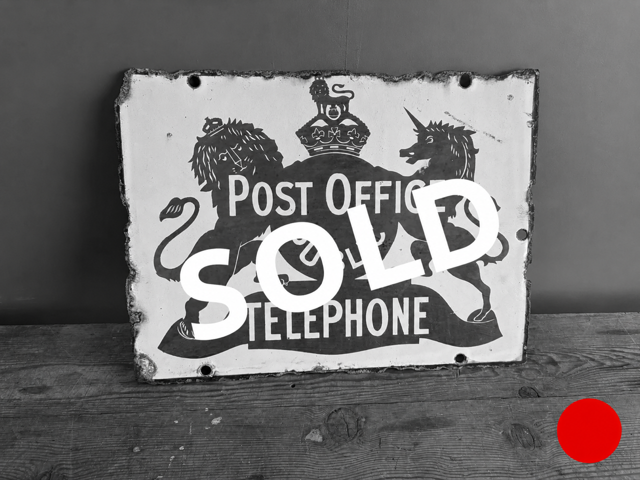 Original 'Post Office Public Telephone' double sided enamel sign